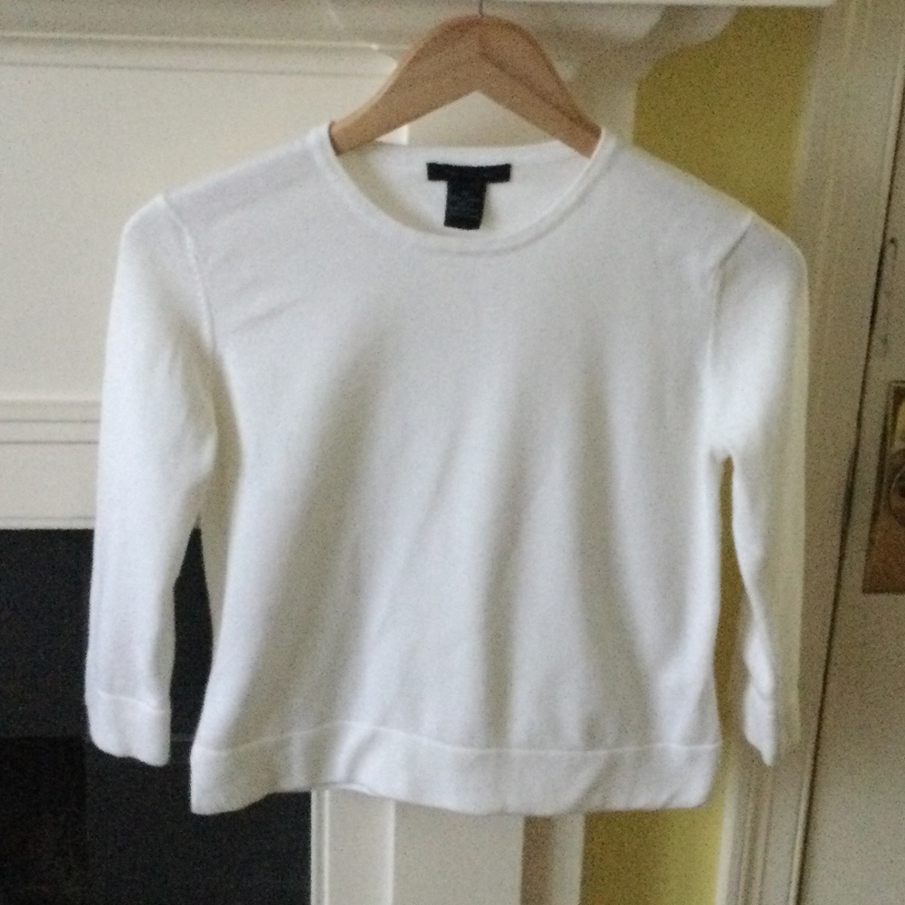 Vintage The Limited Sweater 3/4 Sleeve White Y2K Cotton - Sz Medium